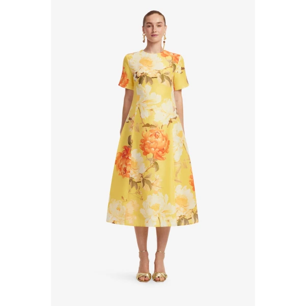 Leo Lin Caroline Short Sleeve Midi Dress  - Leo Lin Dress - Australian Luxury Fashion - Shop at Coveti