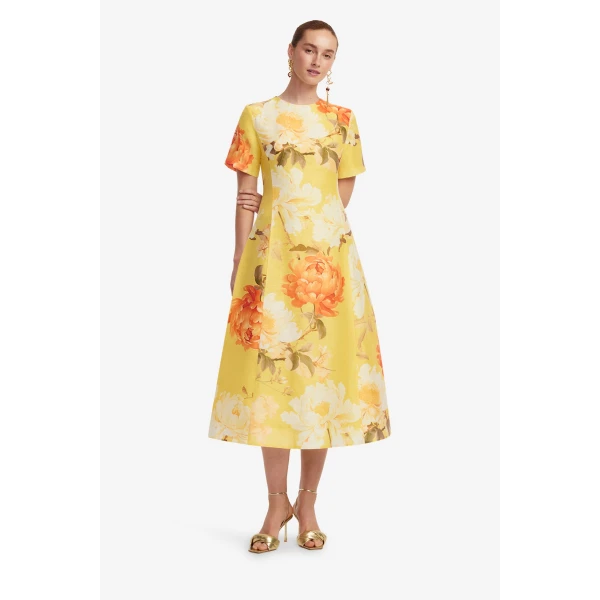 Leo Lin Caroline Short Sleeve Midi Dress  - Leo Lin Dress - Australian Luxury Fashion - Shop at Coveti