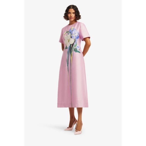 Leo Lin Caroline Short Sleeve Midi Dress  - Leo Lin Dress - Australian Luxury Fashion - Shop at Coveti