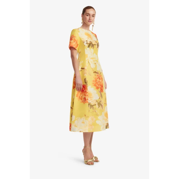 Leo Lin Caroline Short Sleeve Midi Dress  - Leo Lin Dress - Australian Luxury Fashion - Shop at Coveti