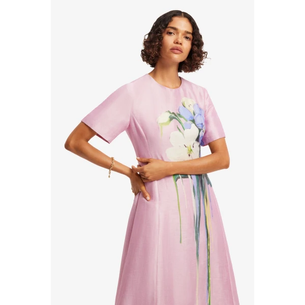 Leo Lin Caroline Short Sleeve Midi Dress  - Leo Lin Dress - Australian Luxury Fashion - Shop at Coveti