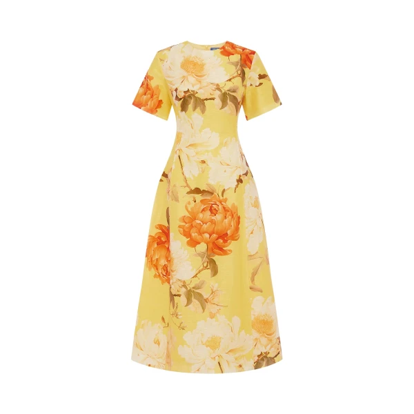 Leo Lin Caroline Short Sleeve Midi Dress  - Leo Lin Dress - Australian Luxury Fashion - Shop at Coveti