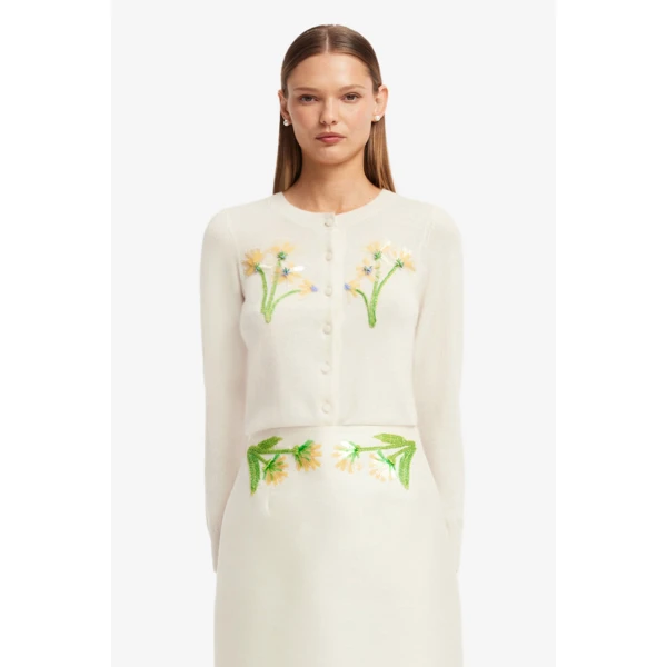 Leo Lin Claire Embellished Knit Cardigan  - Leo Lin Dress - Australian Luxury Fashion - Shop at Coveti