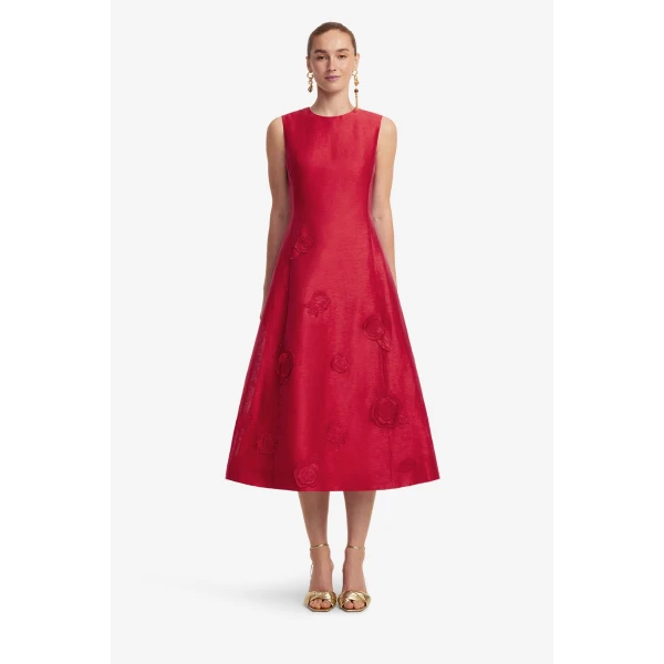 Leo Lin Cleo Appliqué Sleeveless Midi Dress  - Leo Lin Dress - Australian Luxury Fashion - Shop at Coveti