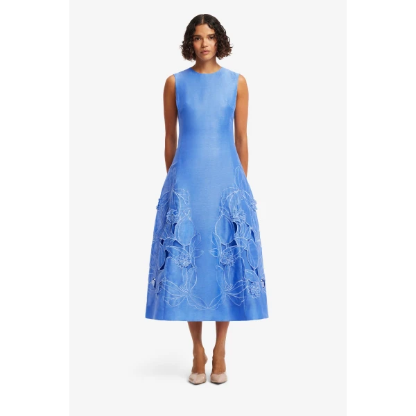 Leo Lin Cleo Appliqué Sleeveless Midi Dress  - Leo Lin Dress - Australian Luxury Fashion - Shop at Coveti