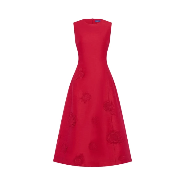 Leo Lin Cleo Appliqué Sleeveless Midi Dress  - Leo Lin Dress - Australian Luxury Fashion - Shop at Coveti