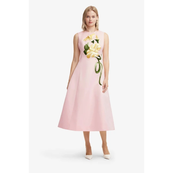 Leo Lin Cleo Appliqué Sleeveless Midi Dress  - Leo Lin Dress - Australian Luxury Fashion - Shop at Coveti