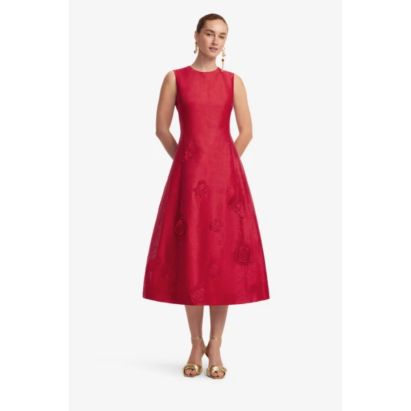 Leo Lin Cleo Appliqué Sleeveless Midi Dress  - Leo Lin Dress - Australian Luxury Fashion - Shop at Coveti