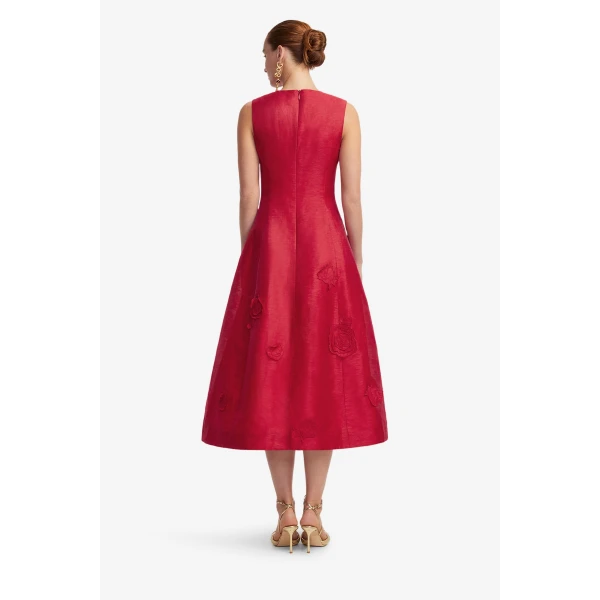 Leo Lin Cleo Appliqué Sleeveless Midi Dress  - Leo Lin Dress - Australian Luxury Fashion - Shop at Coveti