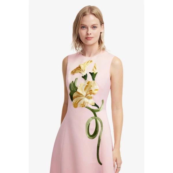 Leo Lin Cleo Appliqué Sleeveless Midi Dress  - Leo Lin Dress - Australian Luxury Fashion - Shop at Coveti