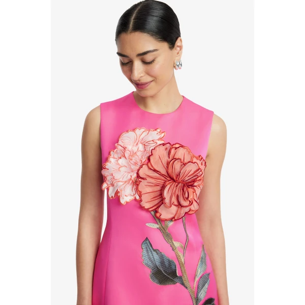 Leo Lin Cleo Appliqué Sleeveless Midi Dress  - Leo Lin Dress - Australian Luxury Fashion - Shop at Coveti