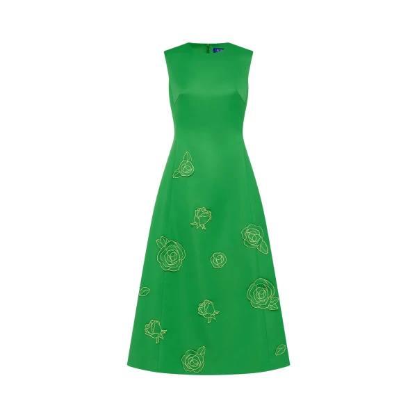 Leo Lin Cleo Appliqué Sleeveless Midi Dress  - Leo Lin Dress - Australian Luxury Fashion - Shop at Coveti