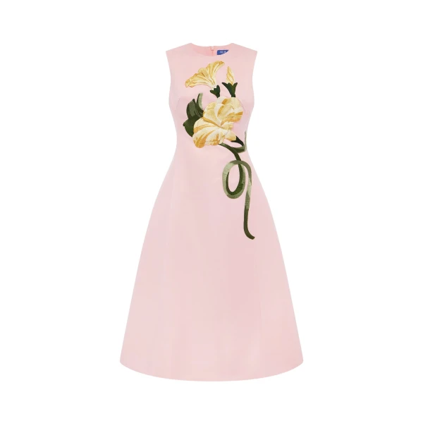 Leo Lin Cleo Appliqué Sleeveless Midi Dress  - Leo Lin Dress - Australian Luxury Fashion - Shop at Coveti