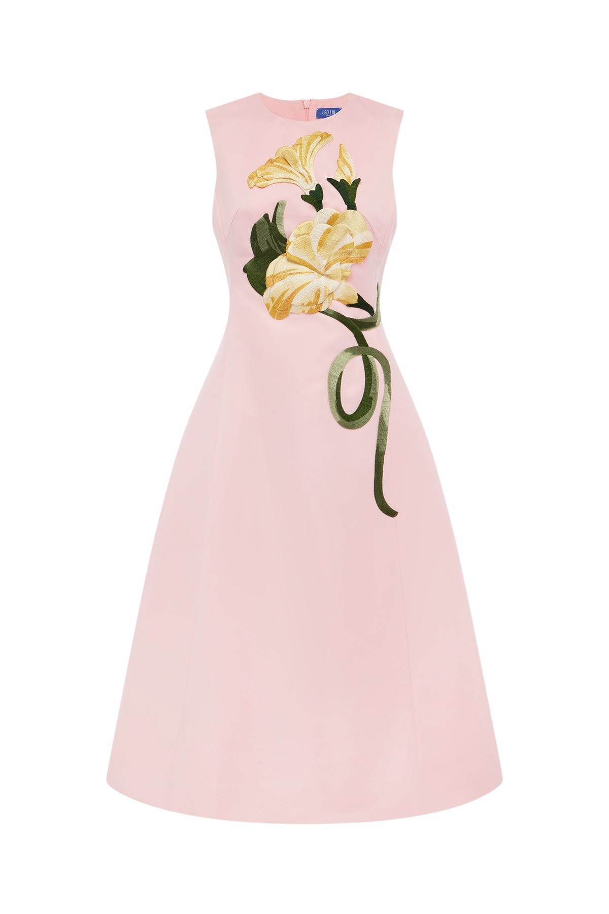 Leo Lin Cleo Appliqué Sleeveless Midi Dress