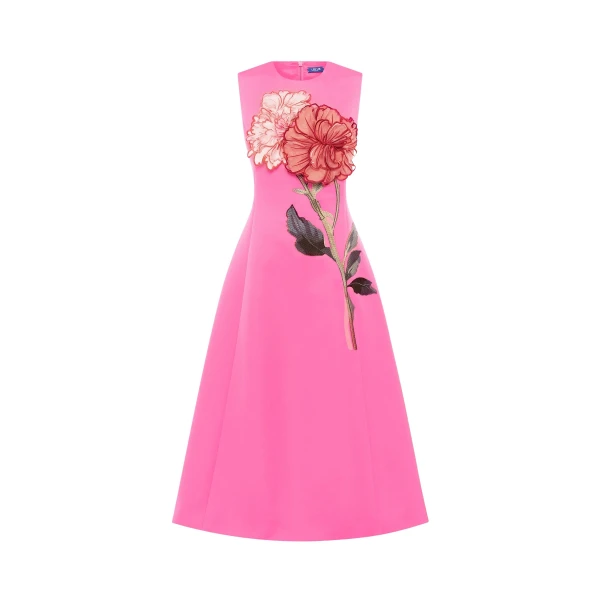 Leo Lin Cleo Appliqué Sleeveless Midi Dress  - Leo Lin Dress - Australian Luxury Fashion - Shop at Coveti