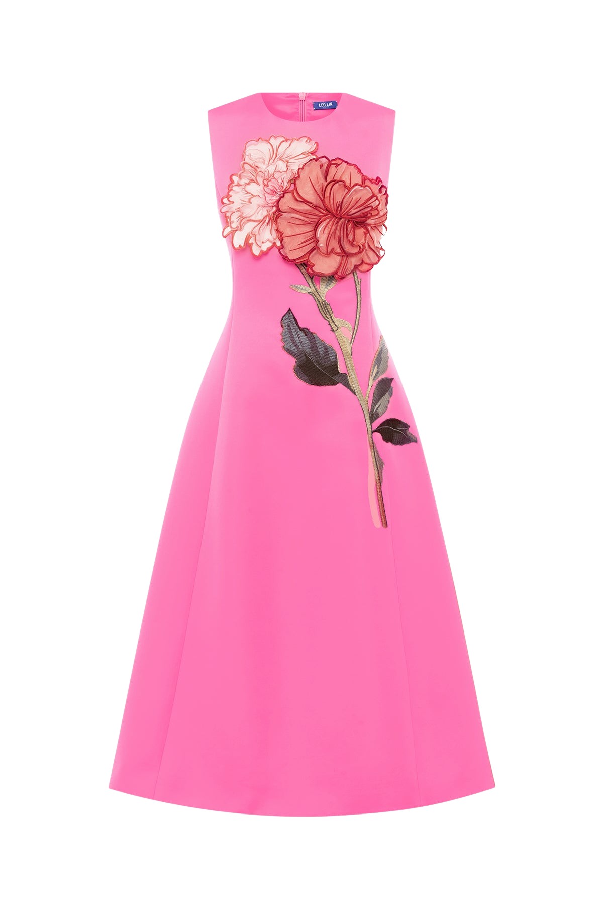 Leo Lin Cleo Appliqué Sleeveless Midi Dress