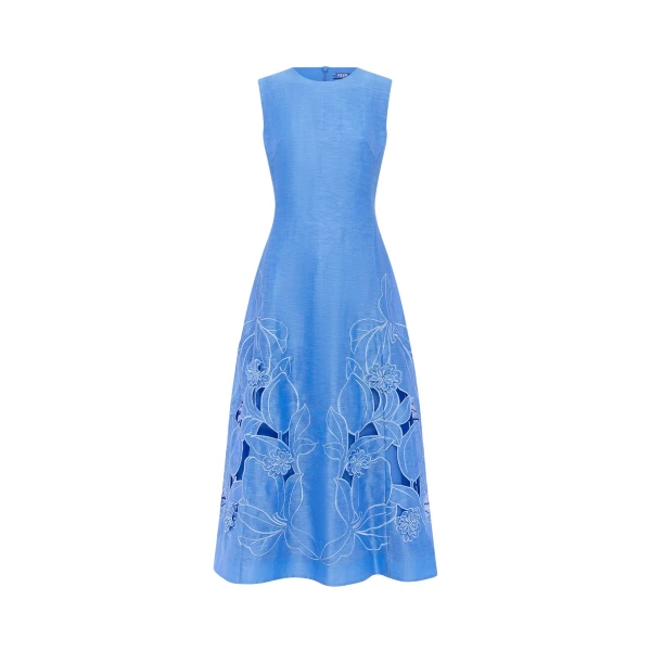 Leo Lin Cleo Appliqué Sleeveless Midi Dress  - Leo Lin Dress - Australian Luxury Fashion - Shop at Coveti