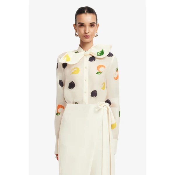 Leo Lin Cora Bow Blouse  - Leo Lin Dress - Australian Luxury Fashion - Shop at Coveti