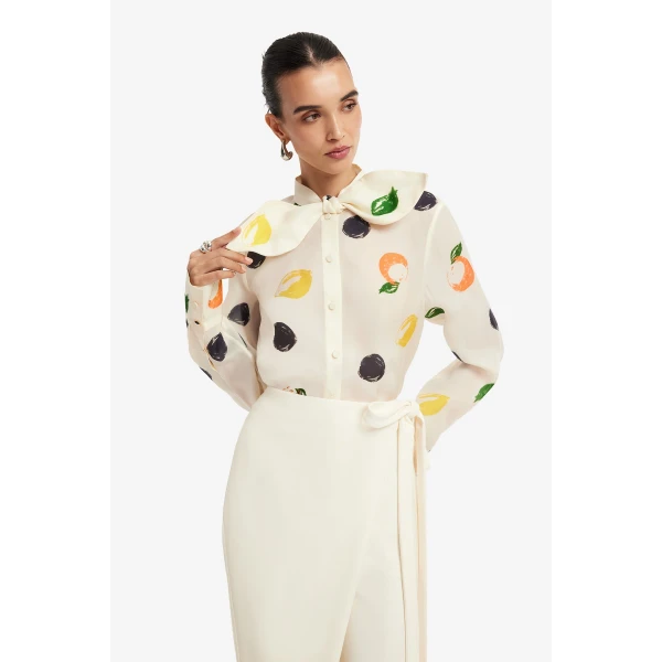 Leo Lin Cora Bow Blouse  - Leo Lin Dress - Australian Luxury Fashion - Shop at Coveti