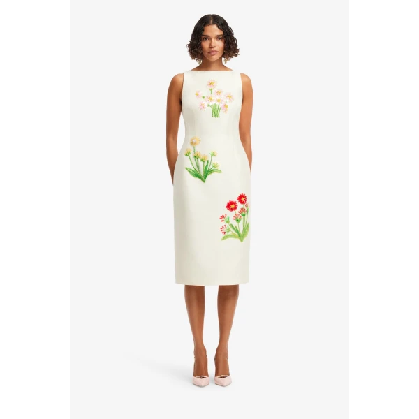 Leo Lin Eleanor Embellished Wool Midi Dress  - Leo Lin Dress - Australian Luxury Fashion - Shop at Coveti