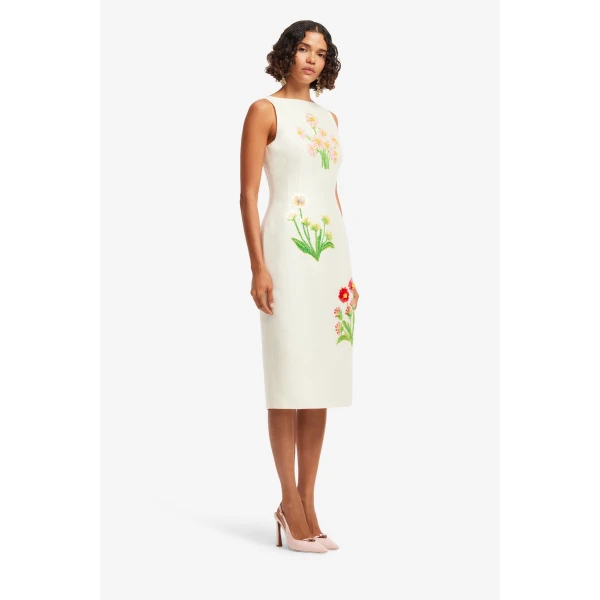 Leo Lin Eleanor Embellished Wool Midi Dress  - Leo Lin Dress - Australian Luxury Fashion - Shop at Coveti