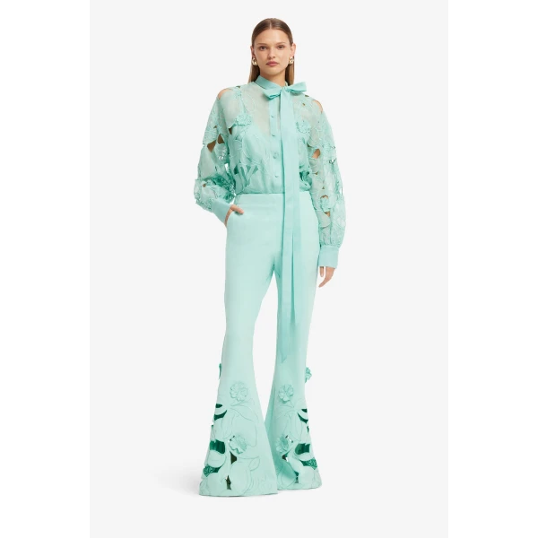 Leo Lin Elle Appliqué Blouse  - Leo Lin Dress - Australian Luxury Fashion - Shop at Coveti