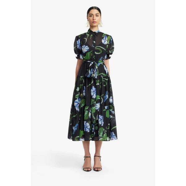 Leo Lin Ellie Bishop Sleeve Midi Dress  - Leo Lin Dress - Australian Luxury Fashion - Shop at Coveti