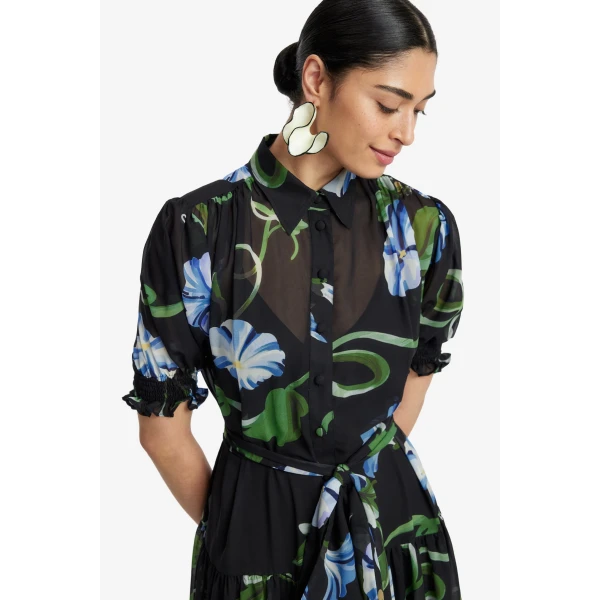 Leo Lin Ellie Bishop Sleeve Midi Dress  - Leo Lin Dress - Australian Luxury Fashion - Shop at Coveti