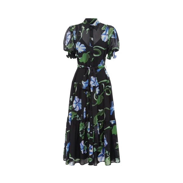 Leo Lin Ellie Bishop Sleeve Midi Dress  - Leo Lin Dress - Australian Luxury Fashion - Shop at Coveti