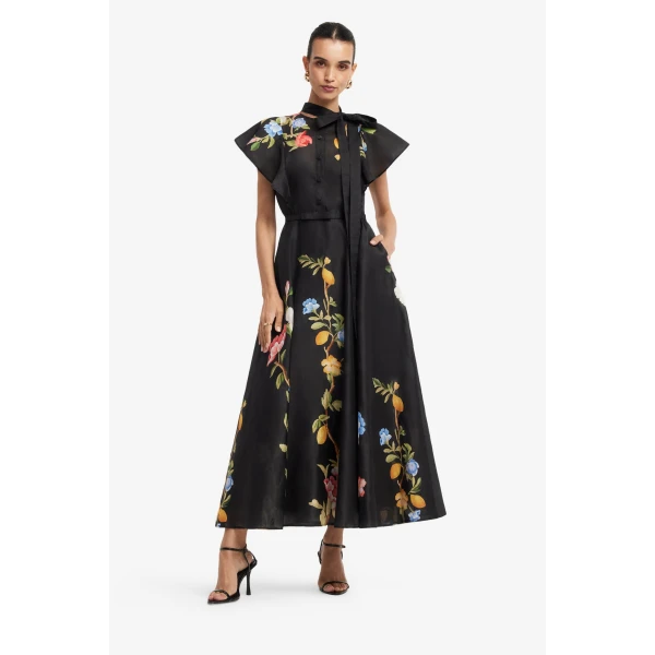 Leo Lin Elsie Flutter Sleeve Midi Dress  - Leo Lin Dress - Australian Luxury Fashion - Shop at Coveti