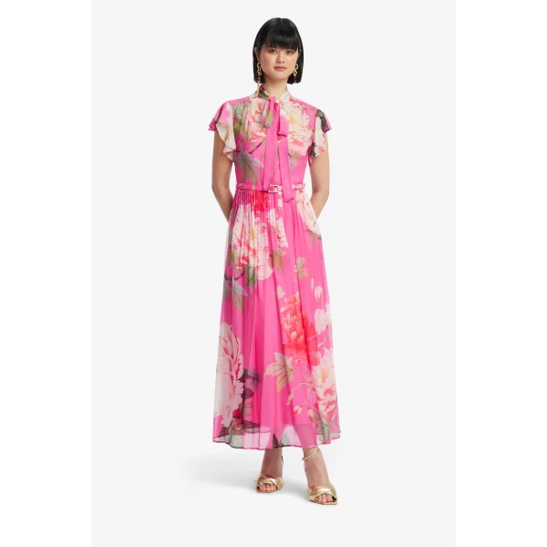 Leo Lin Grace Flutter Sleeve Midi Dress  - Leo Lin Dress - Australian Luxury Fashion - Shop at Coveti
