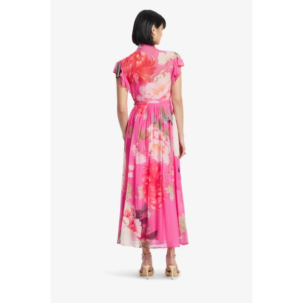 Leo Lin Grace Flutter Sleeve Midi Dress  - Leo Lin Dress - Australian Luxury Fashion - Shop at Coveti