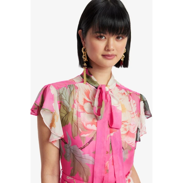 Leo Lin Grace Flutter Sleeve Midi Dress  - Leo Lin Dress - Australian Luxury Fashion - Shop at Coveti