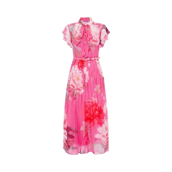 Leo Lin Grace Flutter Sleeve Midi Dress  - Leo Lin Dress - Australian Luxury Fashion - Shop at Coveti
