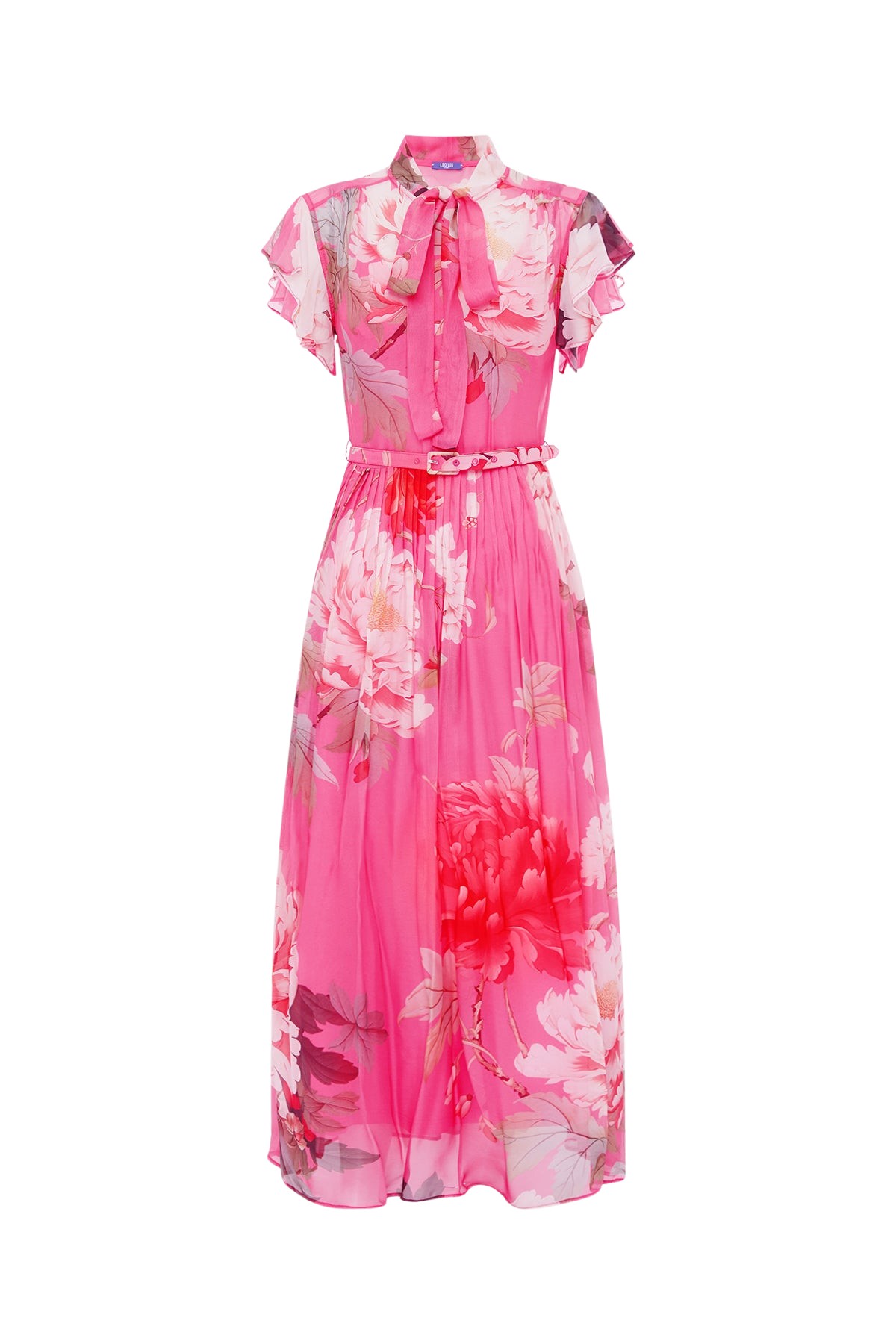 Leo Lin Grace Flutter Sleeve Midi Dress