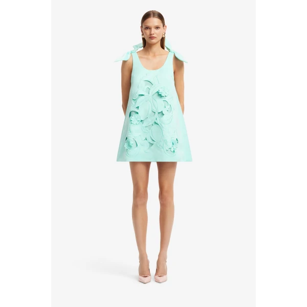 Leo Lin Harper Bow Appliqué Mini Dress  - Leo Lin Dress - Australian Luxury Fashion - Shop at Coveti