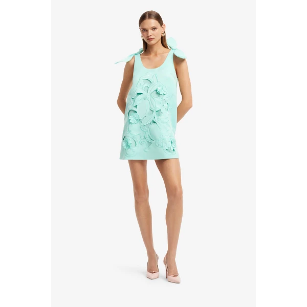 Leo Lin Harper Bow Appliqué Mini Dress  - Leo Lin Dress - Australian Luxury Fashion - Shop at Coveti