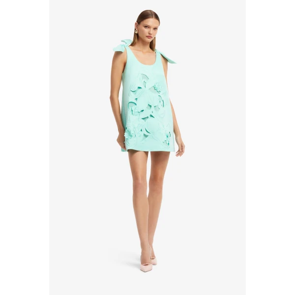 Leo Lin Harper Bow Appliqué Mini Dress  - Leo Lin Dress - Australian Luxury Fashion - Shop at Coveti
