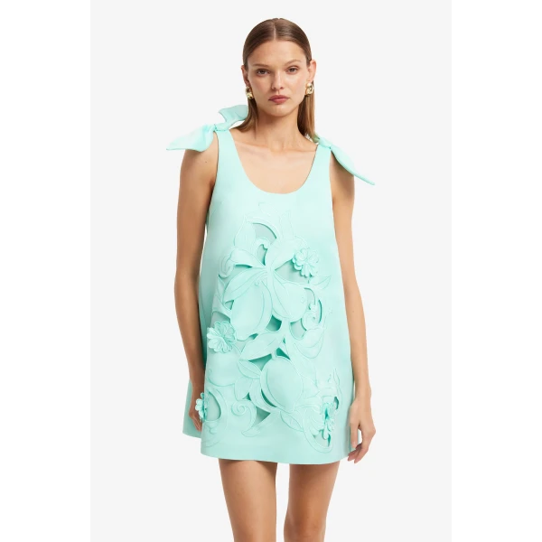 Leo Lin Harper Bow Appliqué Mini Dress  - Leo Lin Dress - Australian Luxury Fashion - Shop at Coveti