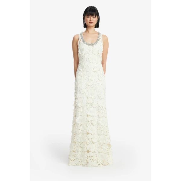 Leo Lin Helena Embellished Lace Maxi Dress  - Leo Lin Dress - Australian Luxury Fashion - Shop at Coveti