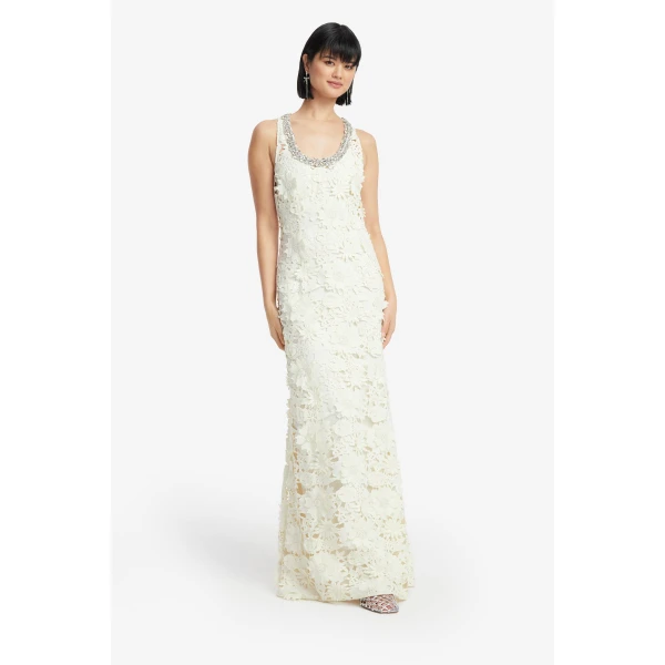Leo Lin Helena Embellished Lace Maxi Dress  - Leo Lin Dress - Australian Luxury Fashion - Shop at Coveti
