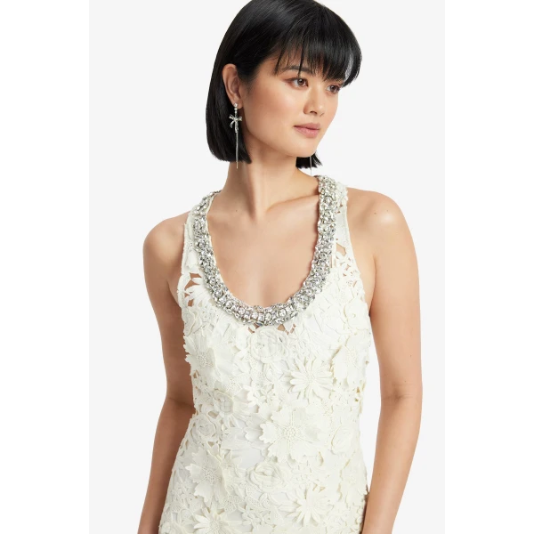 Leo Lin Helena Embellished Lace Maxi Dress  - Leo Lin Dress - Australian Luxury Fashion - Shop at Coveti