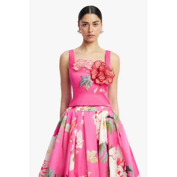 Leo Lin Isadora Appliqué Top  - Leo Lin Dress - Australian Luxury Fashion - Shop at Coveti