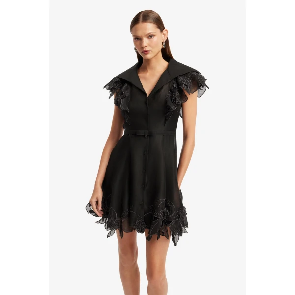 Leo Lin Isla Appliqué Mini Dress  - Leo Lin Dress - Australian Luxury Fashion - Shop at Coveti