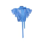 Leo Lin Jasmine Appliqué Flutter Sleeve Top  - Leo Lin Dress - Australian Luxury Fashion - Shop at Coveti