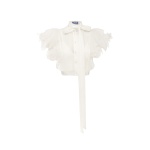 Leo Lin Jasmine Appliqué Flutter Sleeve Top