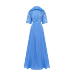 Leo Lin Junia Appliqué Puff Sleeve Silk Gown  - Leo Lin Dress - Australian Luxury Fashion - Shop at Coveti