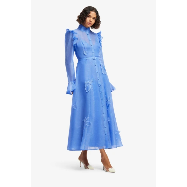 Leo Lin Katrina Appliqué Butterfly Sleeve Midi Dress  - Leo Lin Dress - Australian Luxury Fashion - Shop at Coveti