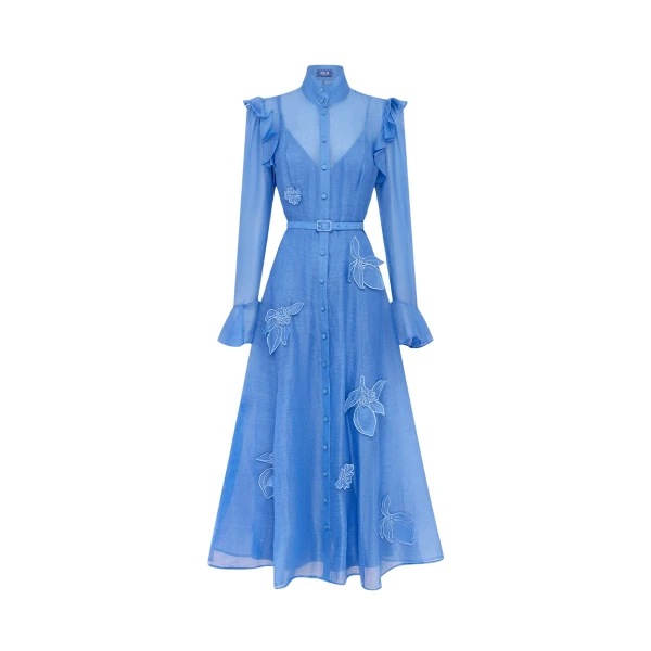 Leo Lin Katrina Appliqué Butterfly Sleeve Midi Dress  - Leo Lin Dress - Australian Luxury Fashion - Shop at Coveti