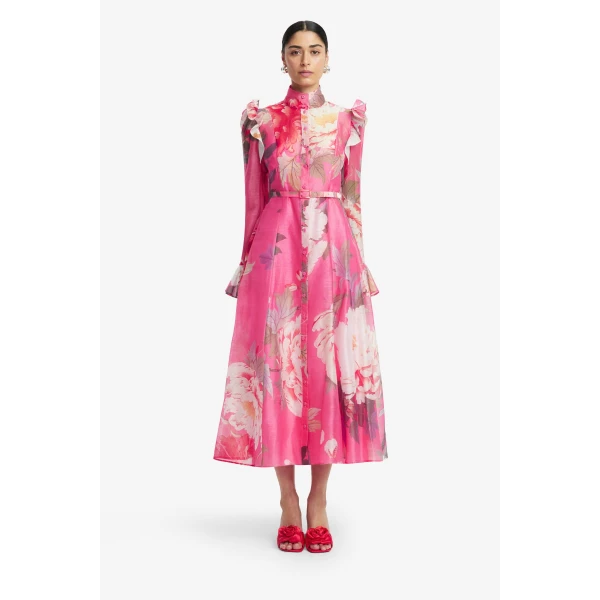 Leo Lin Katrina Butterfly Sleeve Midi Dress  - Leo Lin Dress - Australian Luxury Fashion - Shop at Coveti